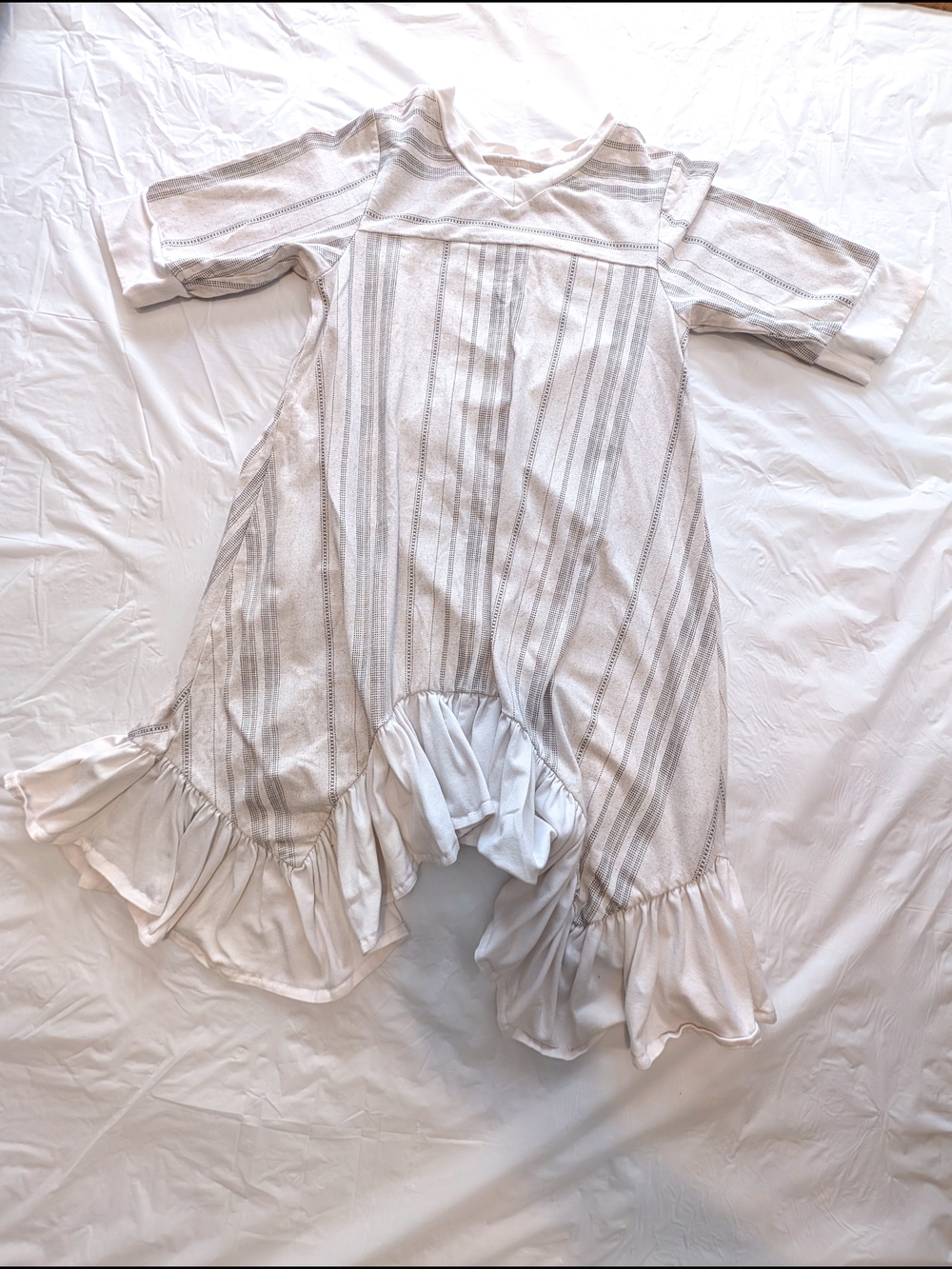 .Jak & Pepper Girls 12 Boutique Ruffle Neutral Wheat Brown Cream Boho
